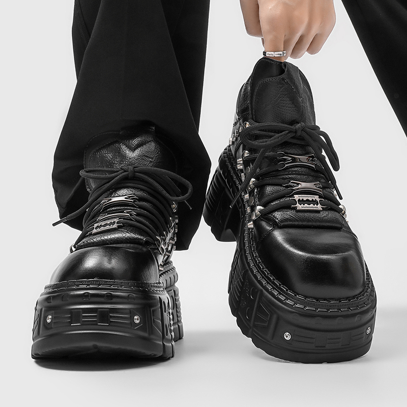 Men'S Shoes With Height Increase - Sepatu Platform Pria Punk Gotik Baru