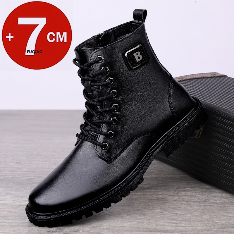 Sepatu Boots Kulit Asli Pria d - Men'S Shoes With Height Increase ulasan dan harga