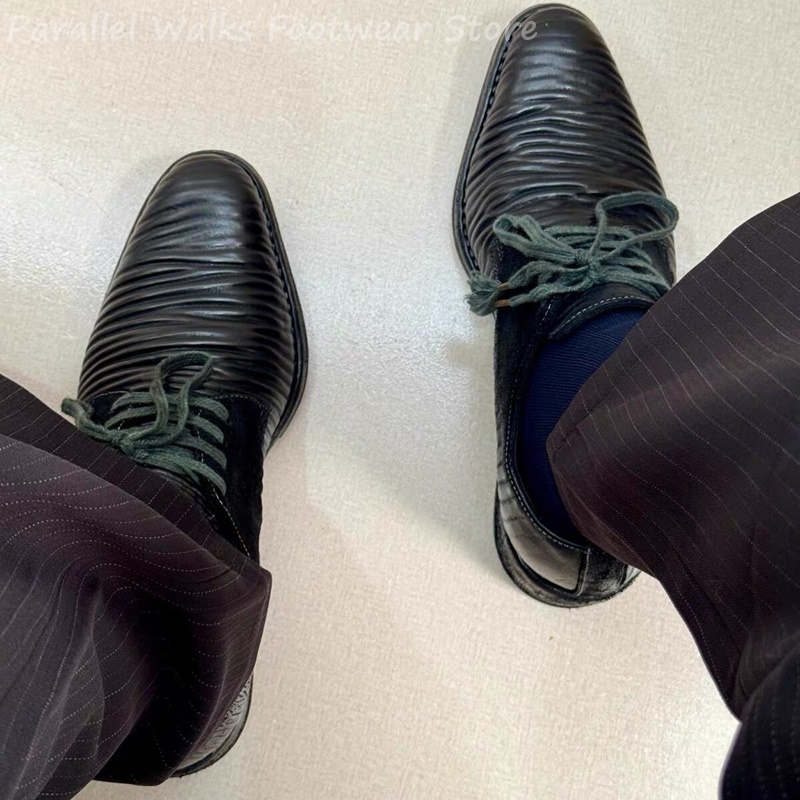 Sepatu Derby Kulit Lipit Pria, - Men'S Shoes Smart ulasan dan harga