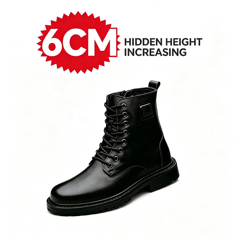 Sepatu Bot Kulit Pria Penambah - Men'S Shoes With Height Increase ulasan dan harga